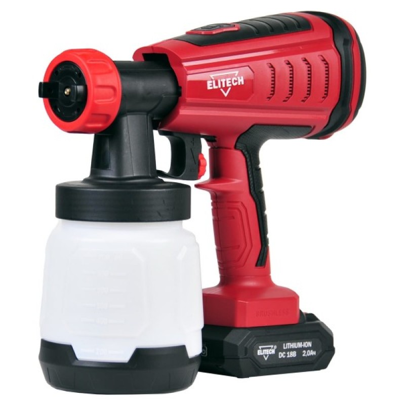 Аккумуляторный краскопульт ELITECH КА 18БЛП (E2208.003.02)