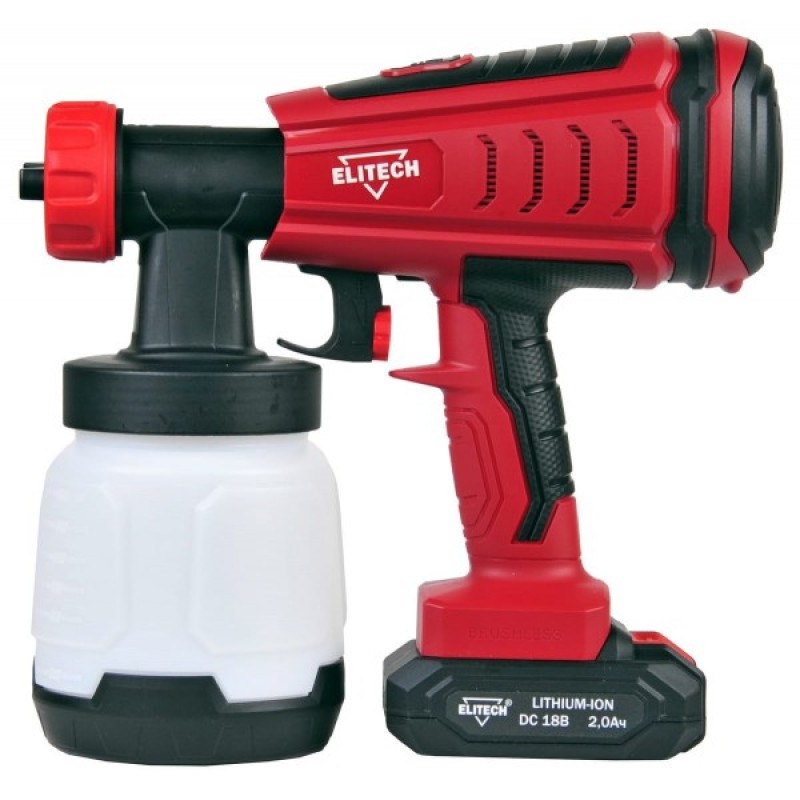 Аккумуляторный краскопульт ELITECH КА 18БЛП (E2208.003.02)
