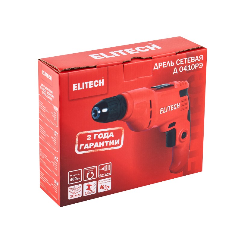 Дрель безударная Elitech Д 0410РЭ (E2201.027.00)
