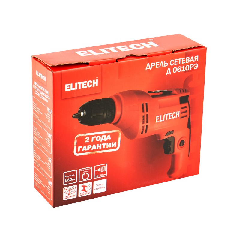 Дрель Elitech Д 0610РЭ (E2201.028.00)