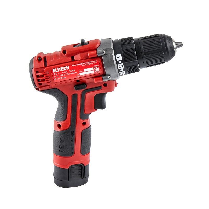 Аккумуляторная дрель-шурупроверт Elitech ДА 12Л2 (E2201.043.01)