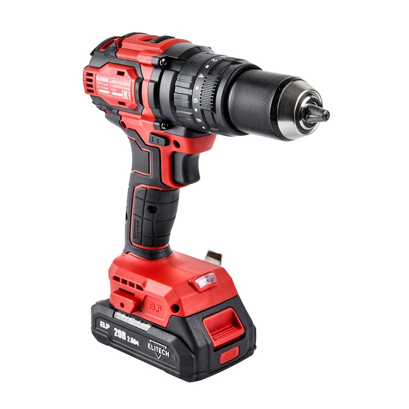 Аккумуляторная ударная дрель-шуруповерт Elitech ДА 20УБЛ2 (E2201.047.01)