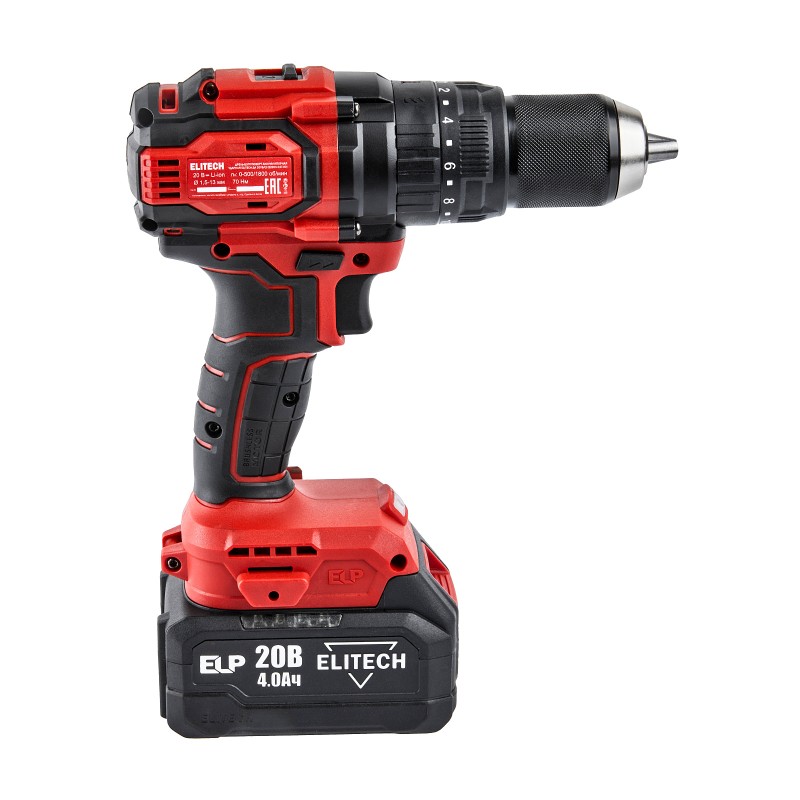 Аккумуляторная ударная дрель-шуруповерт Elitech ДА 20УБЛ2 (E2201.047.02)