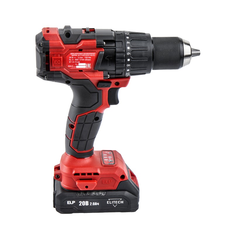 Аккумуляторная ударная дрель-шуруповерт Elitech ДА 21УБЛ2 (E2201.048.01)