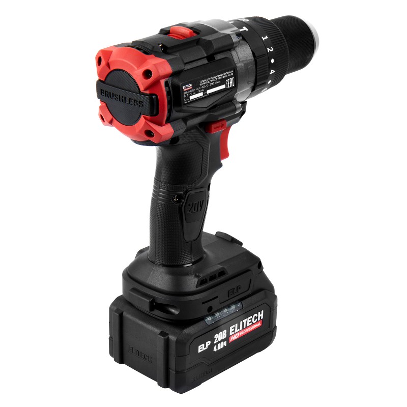 Аккумуляторная ударная дрель-шуруповерт ELITECH CD 20BL2 (E2201.042.02)