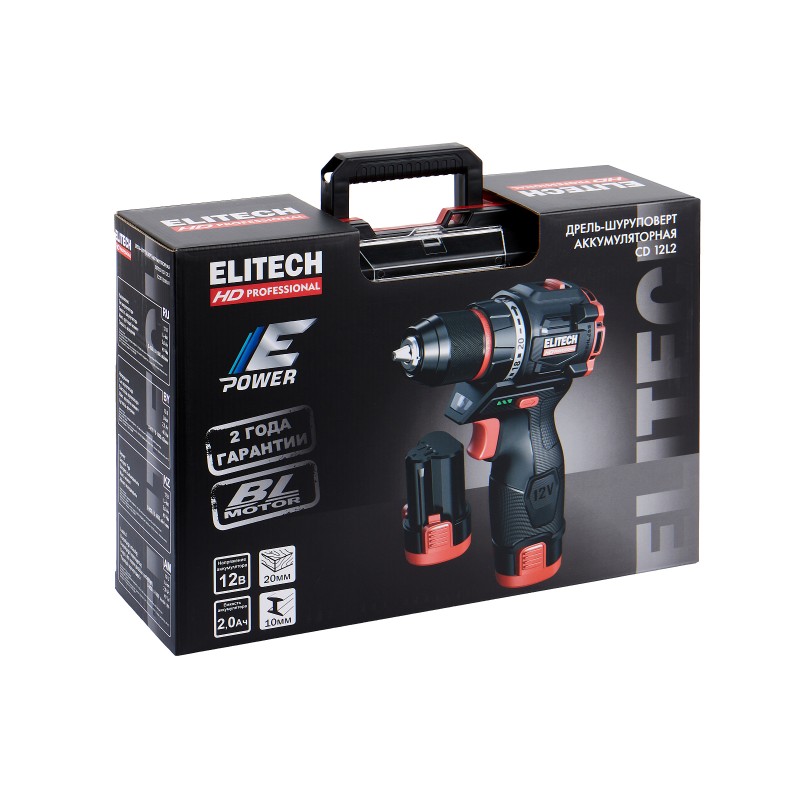 Аккумуляторная дрель-шурупроверт Elitech CD 12L2 (E2201.038.01)
