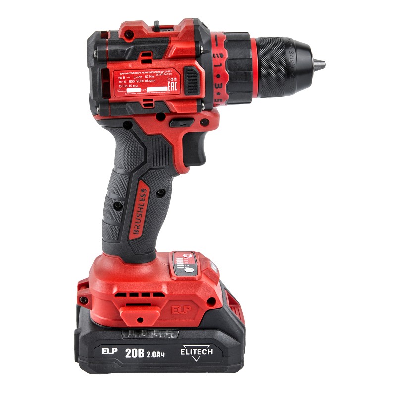 Аккумуляторная дрель-шуруповерт Elitech ДА 20БЛ2 (E2201.045.01)