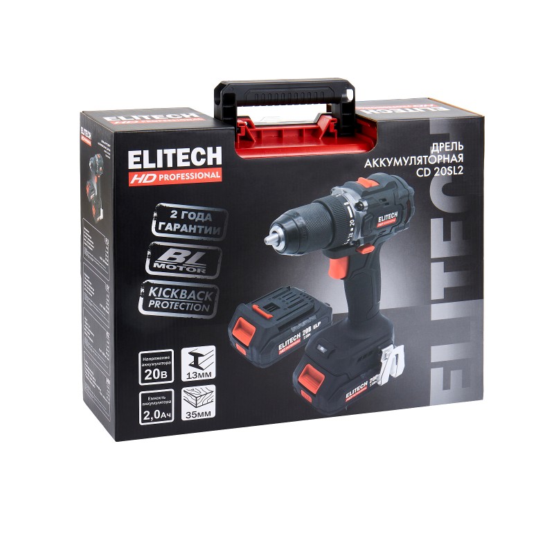 Аккумуляторная дрель-шуруповерт ELITECH CD 20SL2 (E2201.040.01)