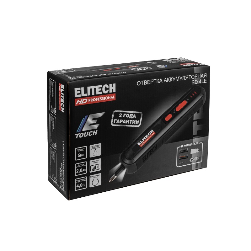 Аккумуляторная отвертка Elitech SD 4LE (E2201.077.01)