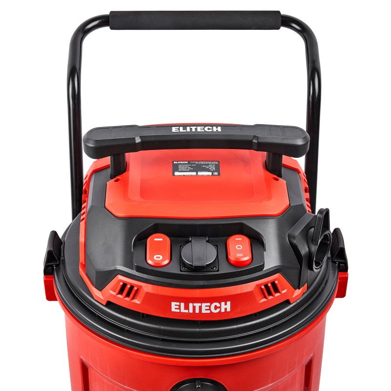 Пылесос строительный ELITECH ПС 24-60А2 (1200+1200 Вт, 190 мбар, 60 л)