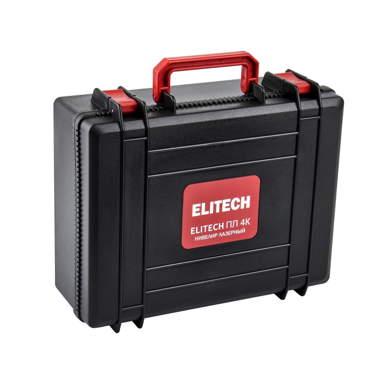Лазерный нивелир ELITECH ПЛ 4К 2линии, красный, 2хАА