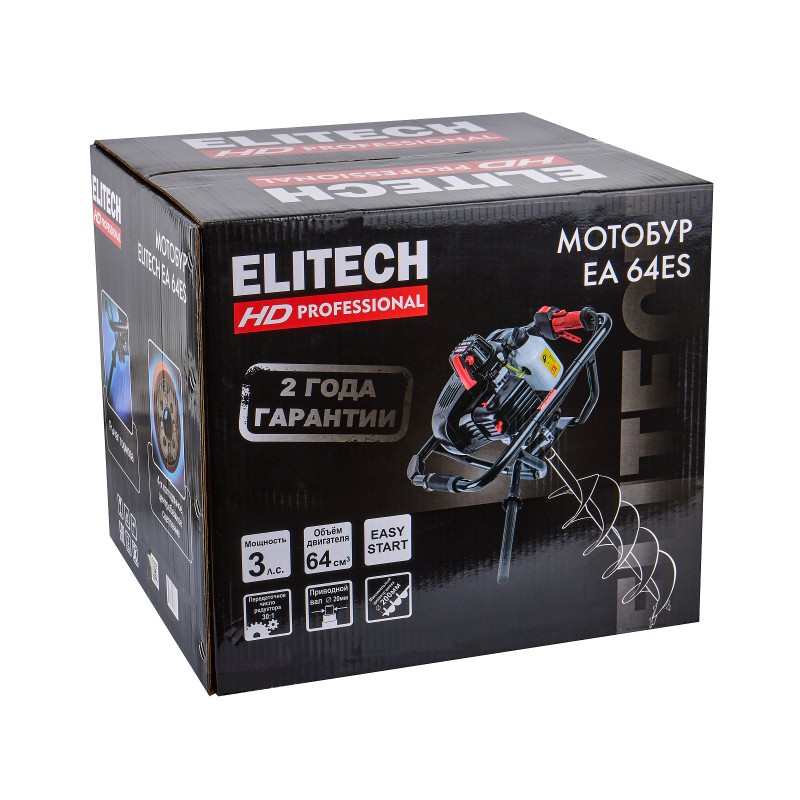 Мотобур бензиновый Elitech EA 64ES