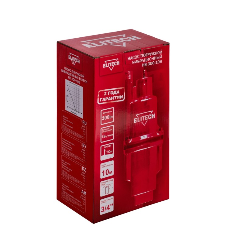 Насос погружной вибрационный тип Малыш Elitech НВ 300-10В