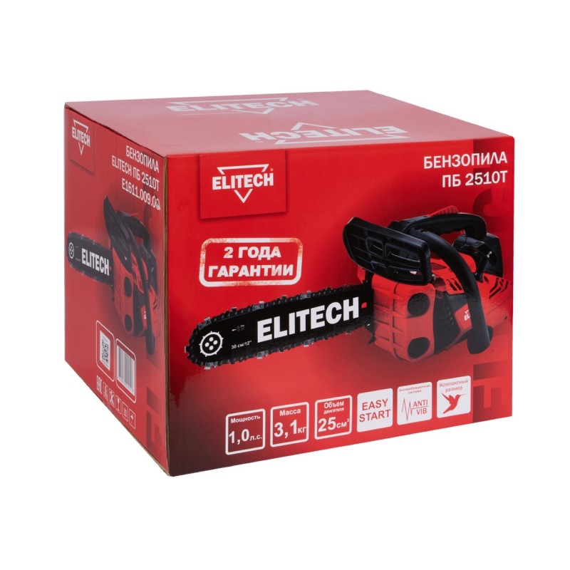 Бензопила Elitech ПБ 2510Т (E1611.009.00)
