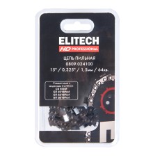 Пильная цепь 15"/38см, шаг-0, 325", паз-1, 5 мм, 64хв, SС Elitech 0809.024100
