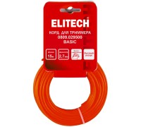 Леска для триммеров 2.7  м, 15 м, бесшу м, сердечн, моток Elitech 0809.029500