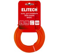 Леска для триммеров 2.0 м, 15 м, звезда, моток Elitech 0809.030500
