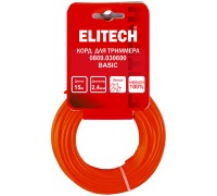 Леска для триммеров 2.4 м, 15 м, звезда, моток Elitech 0809.030600