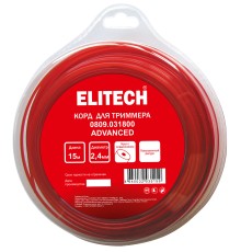 Леска для триммеров 2.4 м, 15 м, круг/сердечн, BASF Elitech 0809.031800