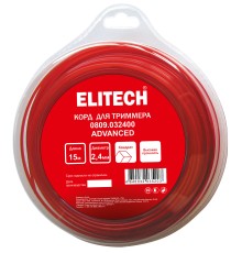 Леска для триммеров 2.4 м, 15 м, BASF, квадрат Elitech 0809.032400