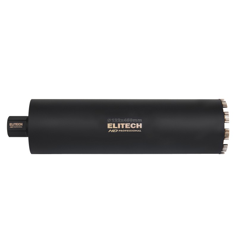 Коронка для алмазного бурения с охлаждением, 122х450, 1 1/4" Elitech 1110.012100
