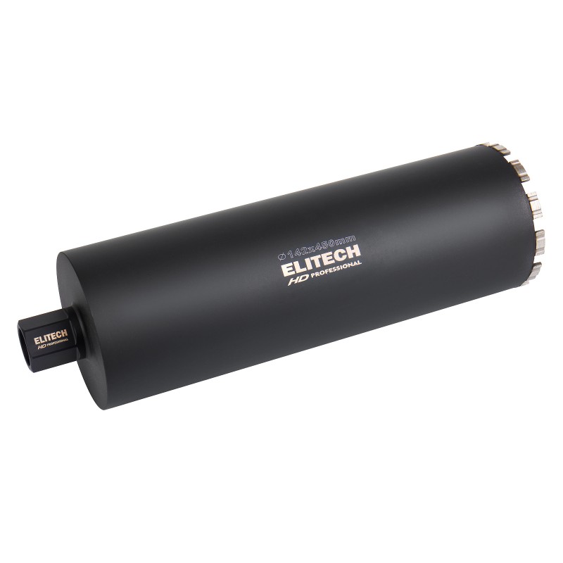 Коронка для алмазного бурения с охлаждением, 142х450, 1 1/4" Elitech 1110.012300