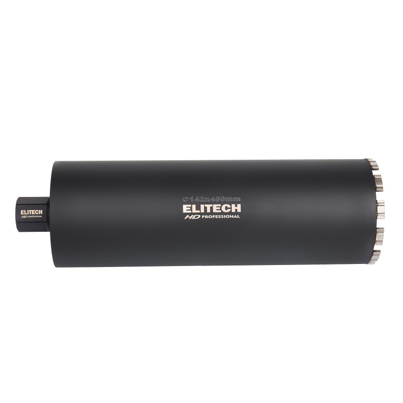 Коронка для алмазного бурения с охлаждением, 142х450, 1 1/4" Elitech 1110.012300