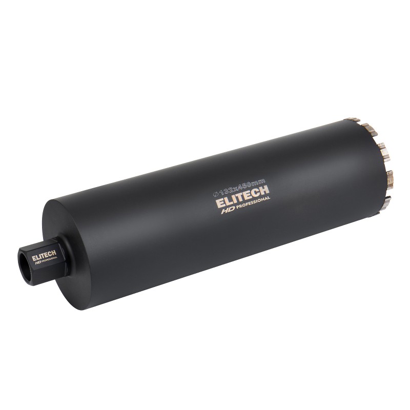 Коронка для алмазного бурения с охлаждением, 132х450, 1 1/4" Elitech 1110.012200