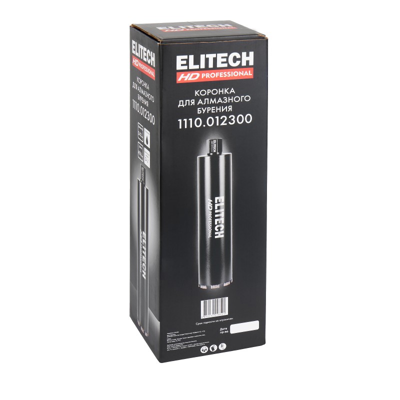 Коронка для алмазного бурения с охлаждением, 142х450, 1 1/4" Elitech 1110.012300