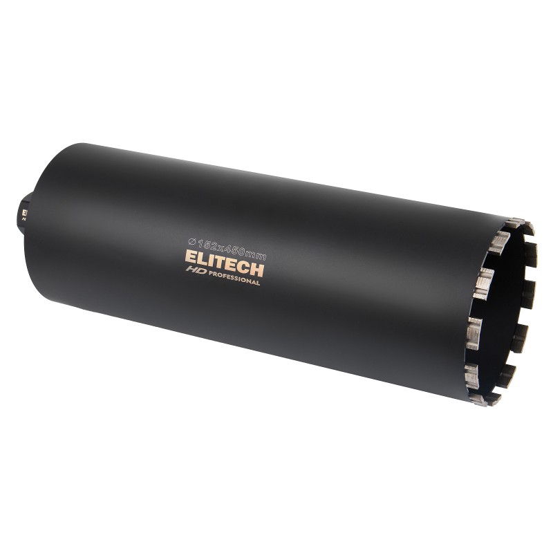 Коронка для алмазного бурения с охлаждением, 152х450, 1 1/4" Elitech 1110.012400