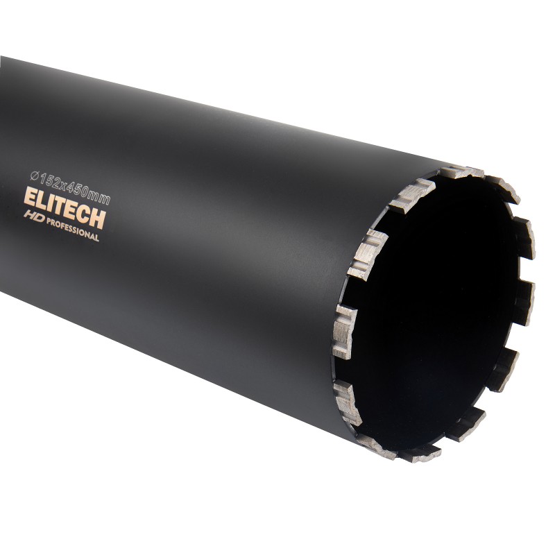 Коронка для алмазного бурения с охлаждением, 152х450, 1 1/4" Elitech 1110.012400