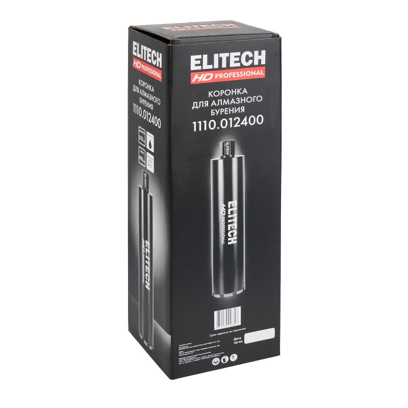 Коронка для алмазного бурения с охлаждением, 152х450, 1 1/4" Elitech 1110.012400