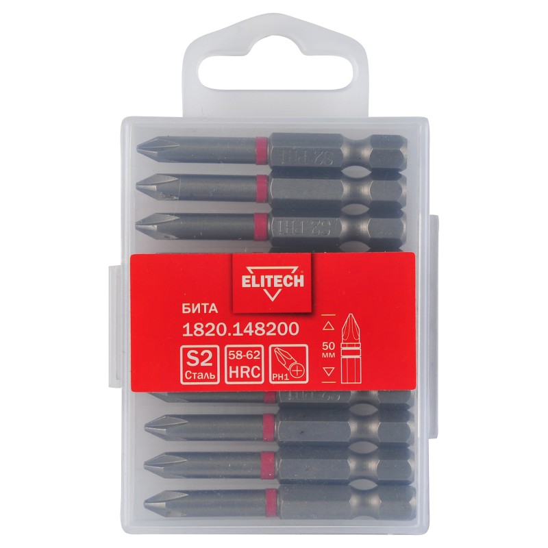Бита PH1 50 мм 1 шт. Elitech 1820.148200