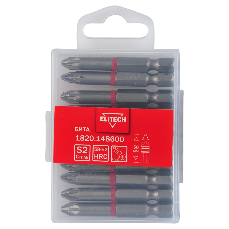 Бита PZ2 50 мм 1 шт. Elitech 1820.148600