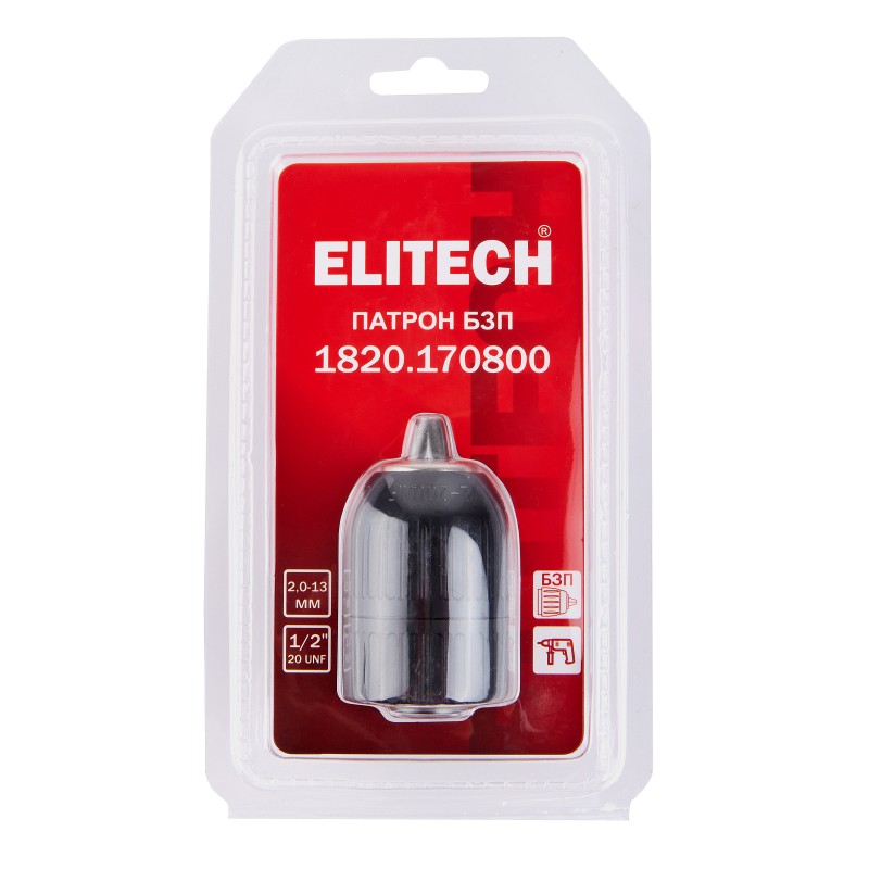 Патрон для дрели быстрозажимной, 1.5-13 мм, 1/2" Elitech 1820.170800