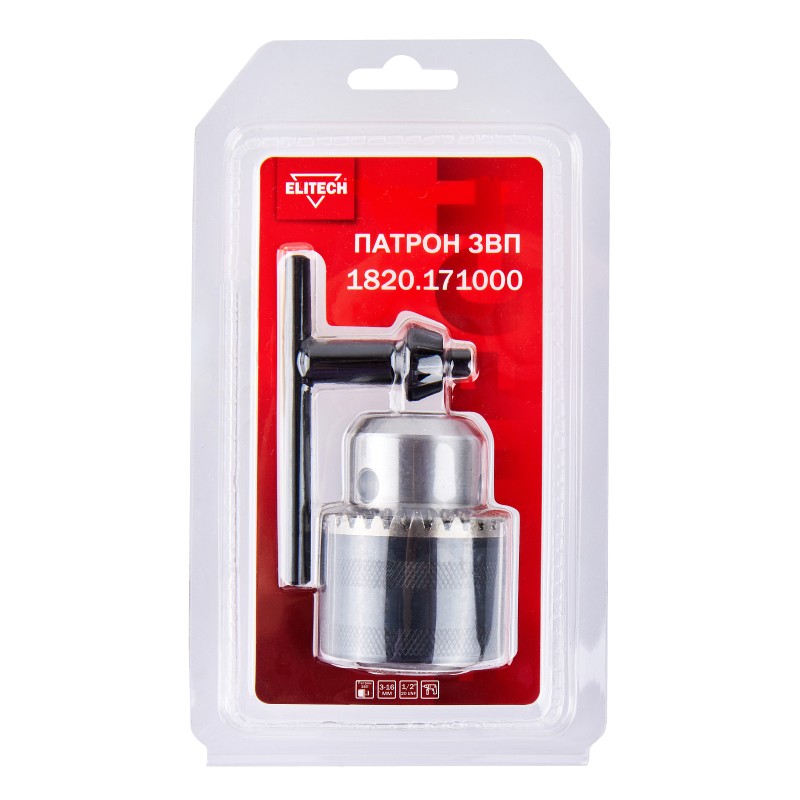 Патрон для дрели с ключем, 3.0-16 мм, 1/2" Elitech 1820.171000
