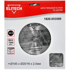 Диск пильный по дереву Elitech 1820.053500 Диск пильный по дереву Elitech 1820.053500