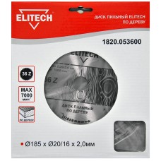 Диск пильный по дереву Elitech 1820.053600 Диск пильный по дереву Elitech 1820.053600