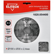 Диск пильный по дереву Elitech 1820.054400 Диск пильный по дереву Elitech 1820.054400