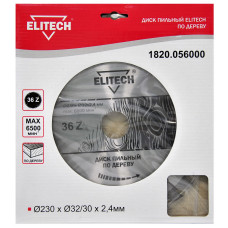 Диск пильный по дереву Elitech 1820.056000