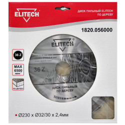 Диск пильный по дереву Elitech 1820.056000