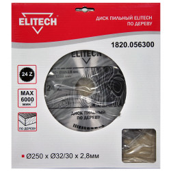 Диск пильный по дереву Elitech 1820.056300