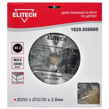 Диск пильный по дереву Elitech 1820.056600