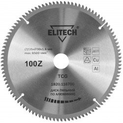 Диск пильный для алюминия Elitech 1820.116700