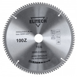 Диск пильный по алюминию Elitech 1820.116900