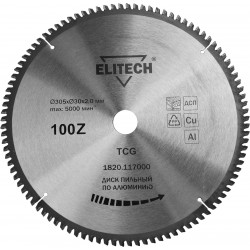 Диск пильный по алюминию Elitech 1820.117000