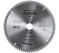 Диск пильный для алюминия Elitech 1820.116800