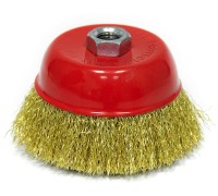 Щетка для УШМ «Чашка» латунированная витая проволока Elitech 1820.074000