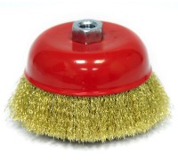 Щетка для УШМ «Чашка» латунированная витая проволока Elitech 1820.074100