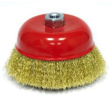 Щетка для УШМ «Чашка» латунированная витая проволока Elitech 1820.074100